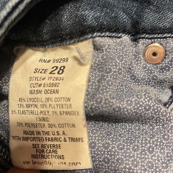 •LEVEL 99•OCEAN WASH "LIZA" HIGH RISE SKINNY STYLE DENIM JEANS SIZE 28 EUC - Picture 8 of 8